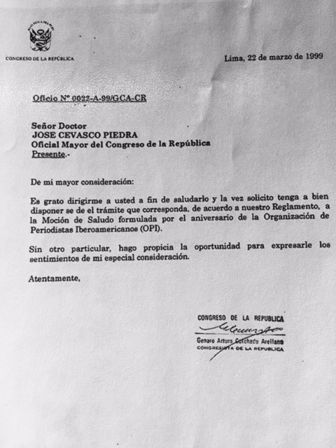 Carta del Diputado Arturo Guinchado