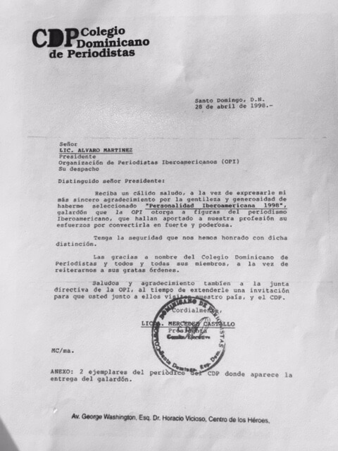 Carta Colegio Dominicano de periodistas